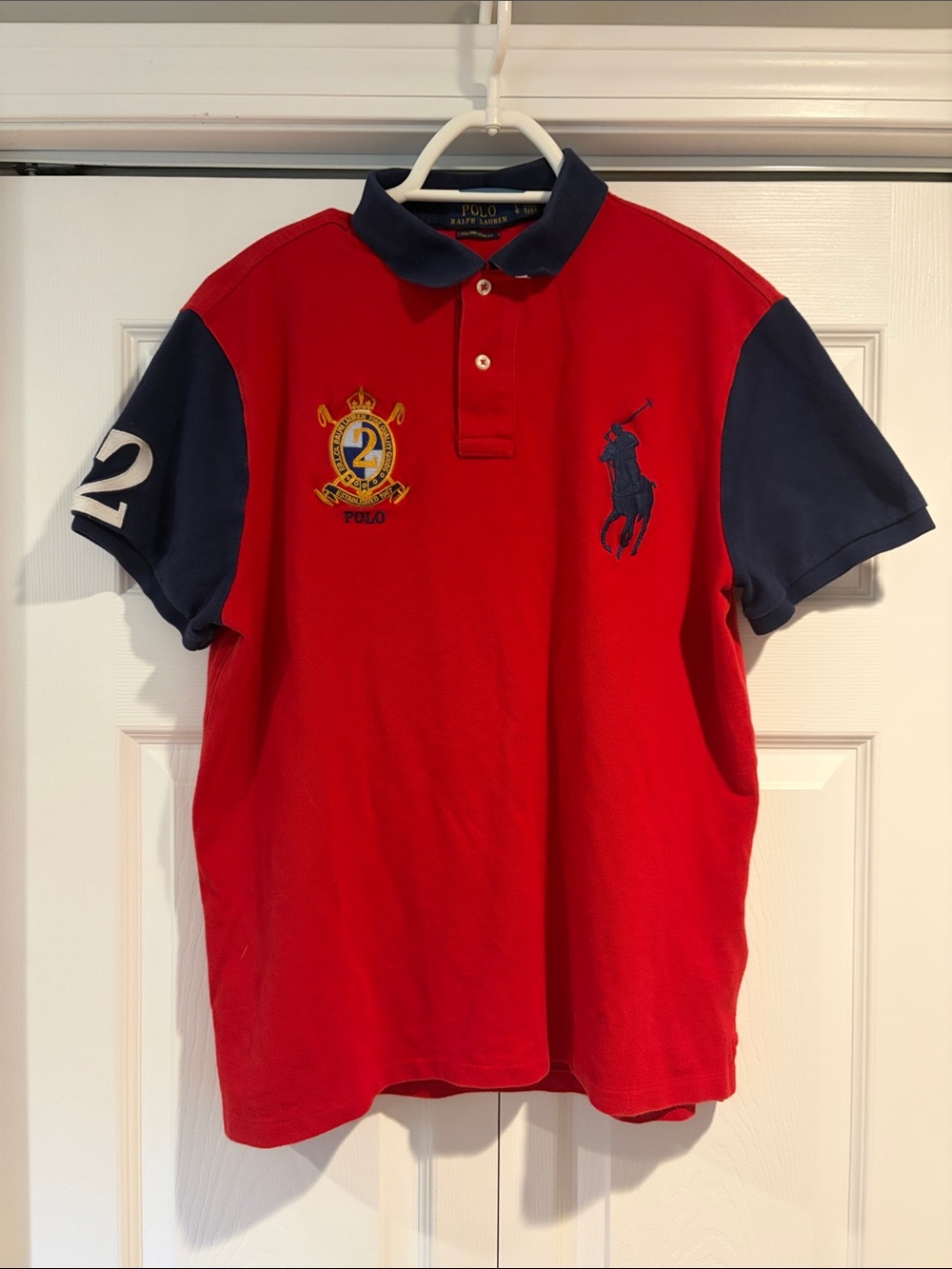 Polo by Ralph Lauren Red Polo with Navy Accents and Crest